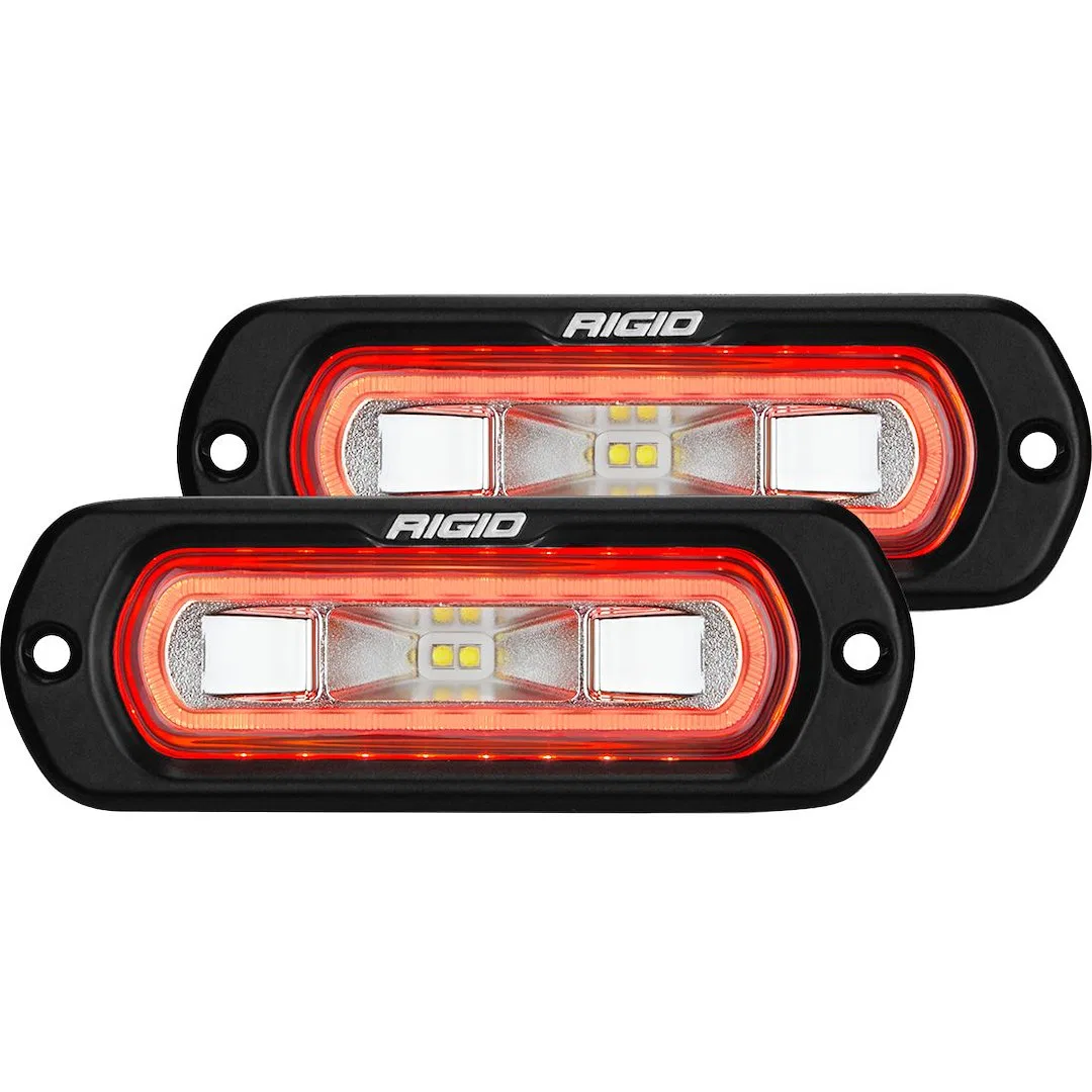 53222 – RIGID IND Backup Light - LED, Flush Mount 14 Watts 1452 Raw Lumens 1 Amp Draw Set Of 2 White 120 Degree Scene...